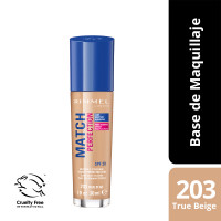 RIMMEL BASE MATCH PERF. 203-TRUE BEIGE 30 m                           