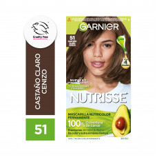 Kit Tintura Nutrisse Clasico Tono 51 Castaño Claro Cenizo