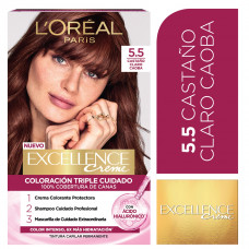 Kit Tintura Excellence Creme Tono 5.5 Castaño Claro Caoba