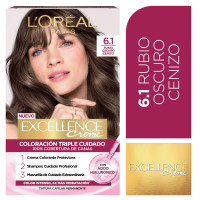 Kit Tintura Excellence Creme Tono 6.1 Rubio Oscuro Ceniza
