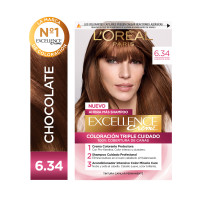Kit Tintura Excellence Creme Tono 6.34 Chocolate