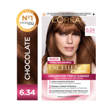 Kit Tintura Excellence Creme Tono 6.34 Chocolate