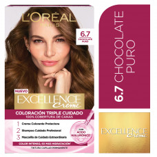 Kit Tintura Excellence Creme Tono 6.7 Chocolate Puro