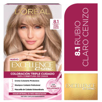 Kit Tintura Excellence Creme Tono 8.1 Rubio Claro Ceniza
