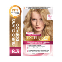 Kit Tintura Excellence Creme Tono 8.3 Rubio Claro Dorado