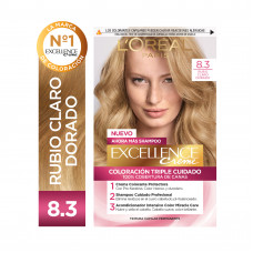 Kit Tintura Excellence Creme Tono 8.3 Rubio Claro Dorado