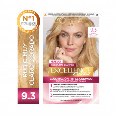 Kit Tintura Excellence Creme Tono 9.3 Rubio Muy Claro Dorado