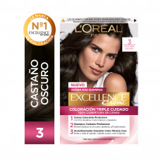 Kit Tintura Excellence Creme Tono 3 Castaño Oscuro Profundo