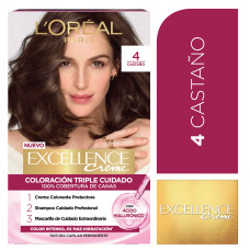 Kit Tintura Excellence Creme Tono 4 Castaño Oscuro Profundo 
