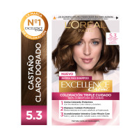 Kit Tintura Excellence Creme Tono 5.3 Castaño Claro Dorado