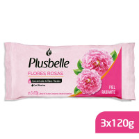 PLUSBELLE JAB. FLORES ROSAS 3X120 G                                   