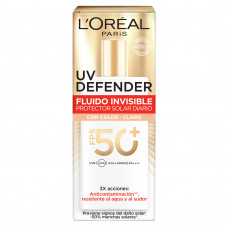 Protector Solar L'Oreal Paris Uv Defender Fluido Tono Claro FPS50+