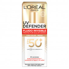 Protector Solar L'Oreal Paris Uv Defender Fluido Tono Medio FPS50+